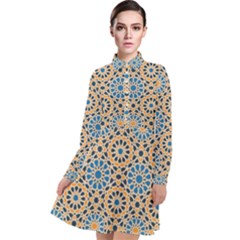 Motif Long Sleeve Chiffon Shirt Dress by Sobalvarro