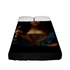 Salvator Mundi Leonardo Davindi 1500 Jesus Christ Savior Of The World Original Paint Most Expensive In The World Fitted Sheet (full/ Double Size) by snek