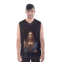 Salvator Mundi Leonardo Davindi 1500 Jesus Christ Savior Of The World Original Paint Most Expensive In The World Men s Sportswear by snek