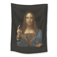 Salvator Mundi Leonardo Davindi 1500 Jesus Christ Savior Of The World Original Paint Most Expensive In The World Medium Tapestry by snek