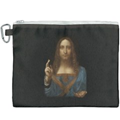 Salvator Mundi Leonardo Davindi 1500 Jesus Christ Savior Of The World Original Paint Most Expensive In The World Canvas Cosmetic Bag (xxxl) by snek