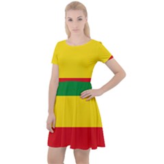 Current Flag Of Ethiopia Cap Sleeve Velour Dress  by abbeyz71