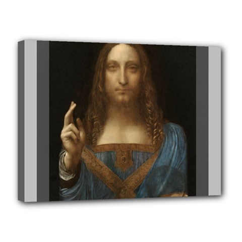 Salvator Mundi Leonardo Davindi 1500 Jesus Christ Savior Of The World Original Paint Most Expensive In The World Canvas 16  X 12  (stretched) by snek