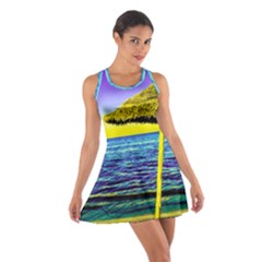 Pop Art Beach Umbrella  Cotton Racerback Dress by essentialimage