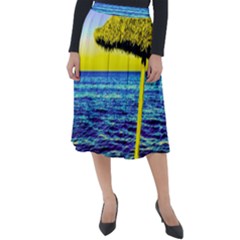 Pop Art Beach Umbrella  Classic Velour Midi Skirt  by essentialimage