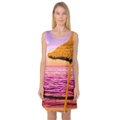 Pop Art Beach Umbrella  Sleeveless Satin Nightdress