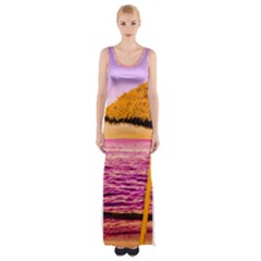 Pop Art Beach Umbrella  Thigh Split Maxi Dress by essentialimage