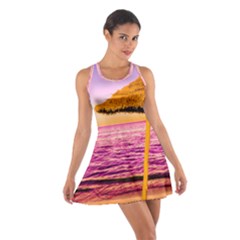 Pop Art Beach Umbrella  Cotton Racerback Dress by essentialimage