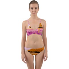 Pop Art Beach Umbrella  Wrap Around Bikini Set by essentialimage