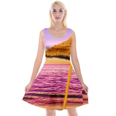 Pop Art Beach Umbrella  Reversible Velvet Sleeveless Dress by essentialimage