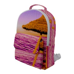 Pop Art Beach Umbrella  Flap Pocket Backpack (large) by essentialimage