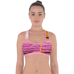 Pop Art Beach Umbrella  Cross Back Hipster Bikini Top  by essentialimage