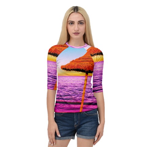 Pop Art Beach Umbrella  Quarter Sleeve Raglan Tee by essentialimage