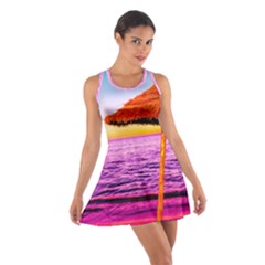 Pop Art Beach Umbrella  Cotton Racerback Dress by essentialimage