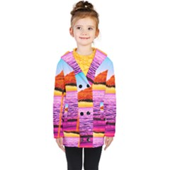 Pop Art Beach Umbrella  Kids  Double Breasted Button Coat by essentialimage