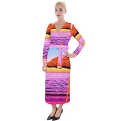 Pop Art Beach Umbrella  Velvet Maxi Wrap Dress by essentialimage