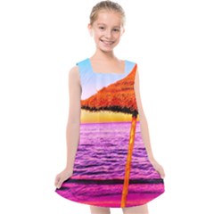 Pop Art Beach Umbrella  Kids  Cross Back Dress by essentialimage