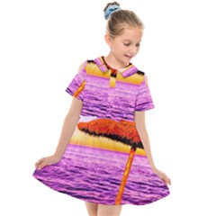 Pop Art Beach Umbrella  Kids  Short Sleeve Shirt Dress by essentialimage