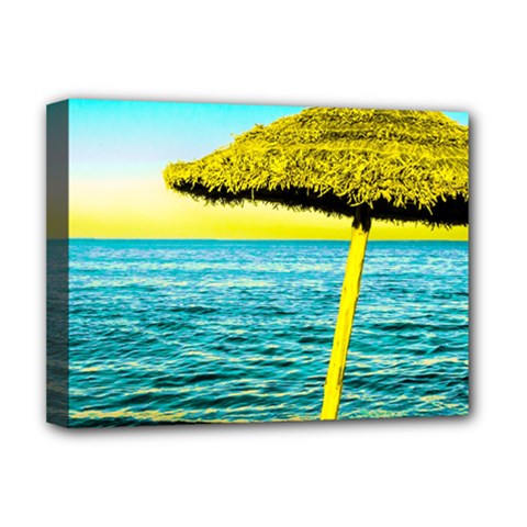 Pop Art Beach Umbrella  Deluxe Canvas 16  x 12  (Stretched) 