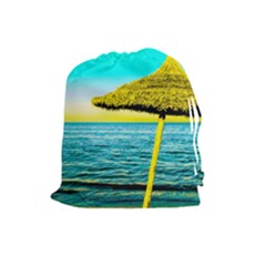 Pop Art Beach Umbrella  Drawstring Pouch (large) by essentialimage