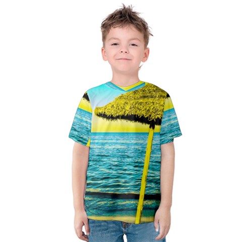 Pop Art Beach Umbrella  Kids  Cotton Tee by essentialimage