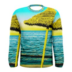 Pop Art Beach Umbrella  Men s Long Sleeve Tee