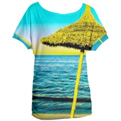 Pop Art Beach Umbrella  Women s Oversized Tee