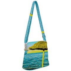 Pop Art Beach Umbrella  Zipper Messenger Bag by essentialimage