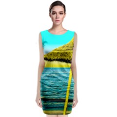 Pop Art Beach Umbrella  Classic Sleeveless Midi Dress