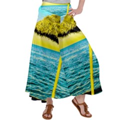 Pop Art Beach Umbrella  Satin Palazzo Pants