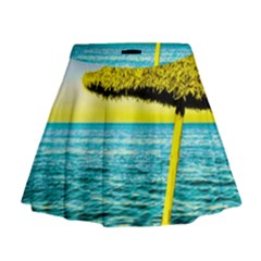 Pop Art Beach Umbrella  Mini Flare Skirt