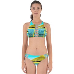 Pop Art Beach Umbrella  Perfectly Cut Out Bikini Set