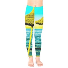 Pop Art Beach Umbrella  Kids  Leggings