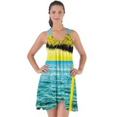 Pop Art Beach Umbrella  Show Some Back Chiffon Dress