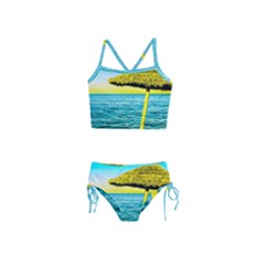 Pop Art Beach Umbrella  Girls  Tankini Swimsuit