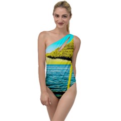 Pop Art Beach Umbrella  To One Side Swimsuit