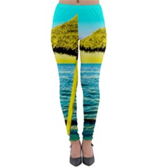 Pop Art Beach Umbrella  Lightweight Velour Leggings