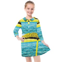 Pop Art Beach Umbrella  Kids  Quarter Sleeve Shirt Dress