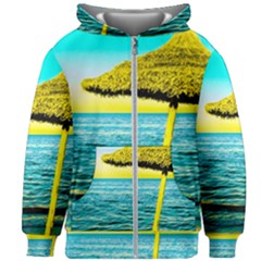 Pop Art Beach Umbrella  Kids  Zipper Hoodie Without Drawstring