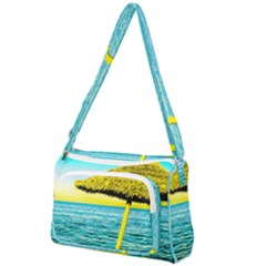 Pop Art Beach Umbrella  Front Pocket Crossbody Bag
