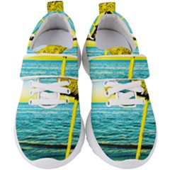 Pop Art Beach Umbrella  Kids  Velcro Strap Shoes