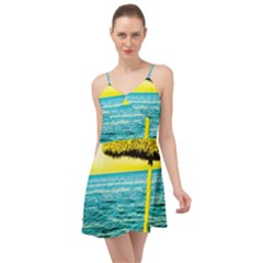 Pop Art Beach Umbrella  Summer Time Chiffon Dress