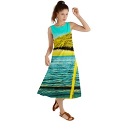 Pop Art Beach Umbrella  Summer Maxi Dress