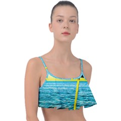 Pop Art Beach Umbrella  Frill Bikini Top
