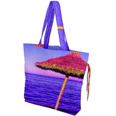 Pop Art Beach Umbrella  Drawstring Tote Bag