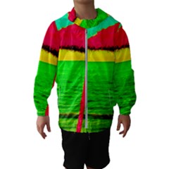 Pop Art Beach Umbrella Kids  Hooded Windbreaker by essentialimage