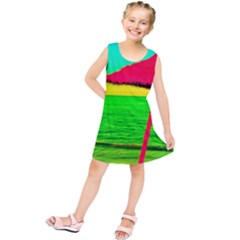 Pop Art Beach Umbrella Kids  Tunic Dress