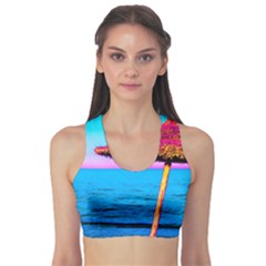 Pop Art Beach Umbrella  Sports Bra by essentialimage