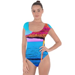 Pop Art Beach Umbrella  Short Sleeve Leotard  by essentialimage