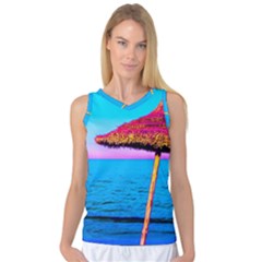 Pop Art Beach Umbrella  Women s Basketball Tank Top by essentialimage